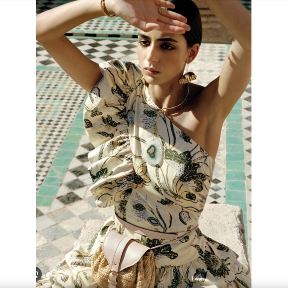 Ulla Johnson Ondine Cotton Poplin One-Shoulder Ruffle Dress Size XL NEW - Picture 3 of 9